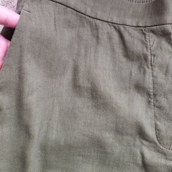 St John Pants Womens Large Linen Blend Ankle Pull On Careerwear Business Profess - Picture 5 of 6